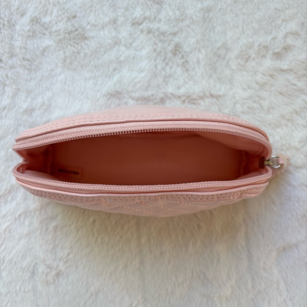 GUESS Blush Quilted Cosmetic Bag with Heart Accent - Picture 6 of 7